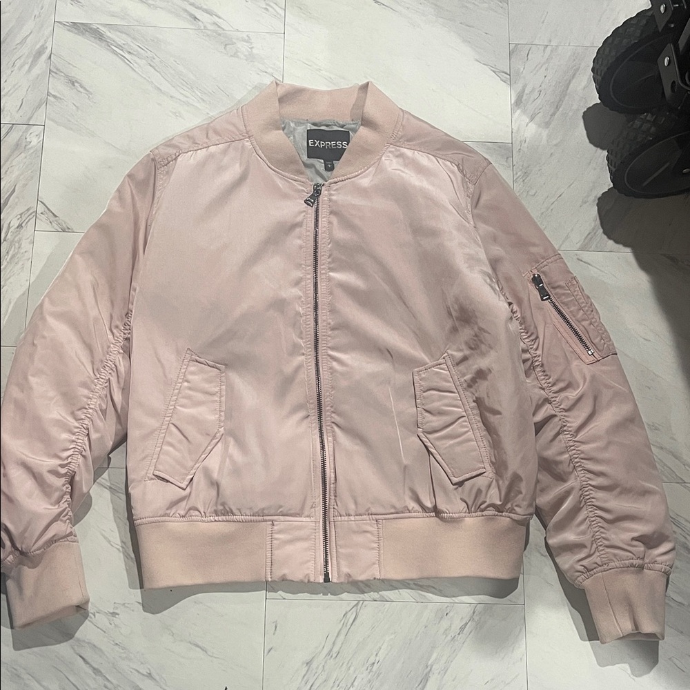 Express Women's Light Pink Bomber Jacket